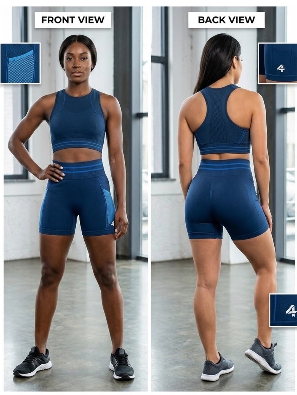 NWT 4 Laps SET  Aero Seamless Shorts & Top Athletic Performance Midnight M/L